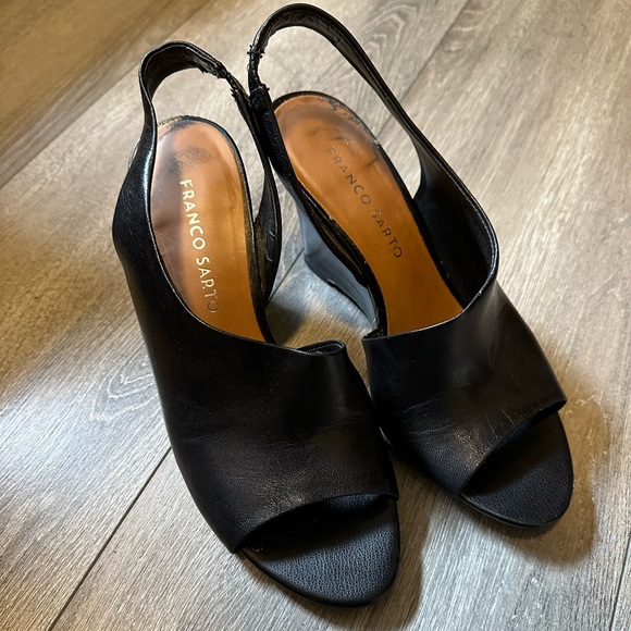 FRANCO SARTO OPEN TOE HEELS - Picture 1 of 4